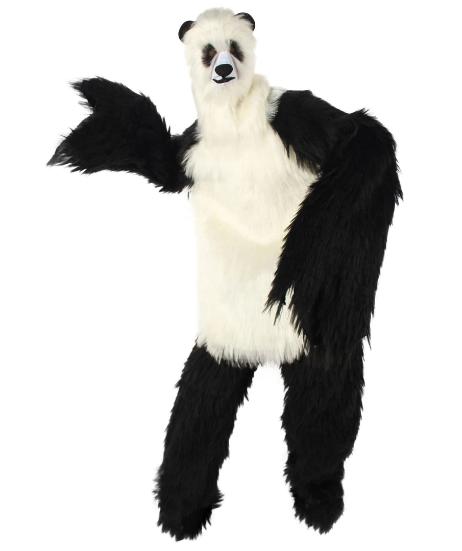 HPO White And Black Panda Costume With Wig & Mask - Long Breathable Synthetic Fibers Bundle