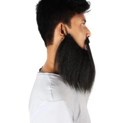 HPO Men's Synthetic Hair Long Beard Cosplay Facial Hair Multiple Color Options