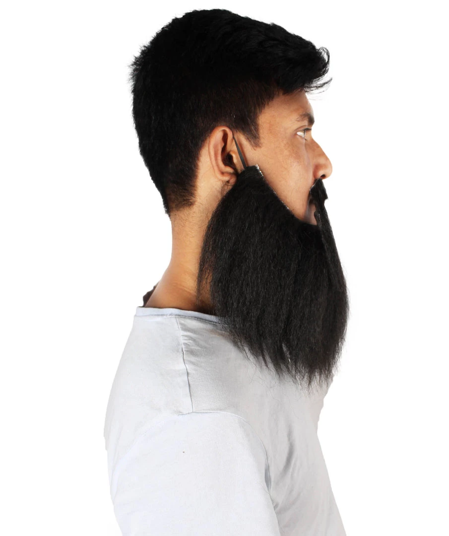 HPO Men's Synthetic Hair Long Beard Cosplay Facial Hair Multiple Color Options