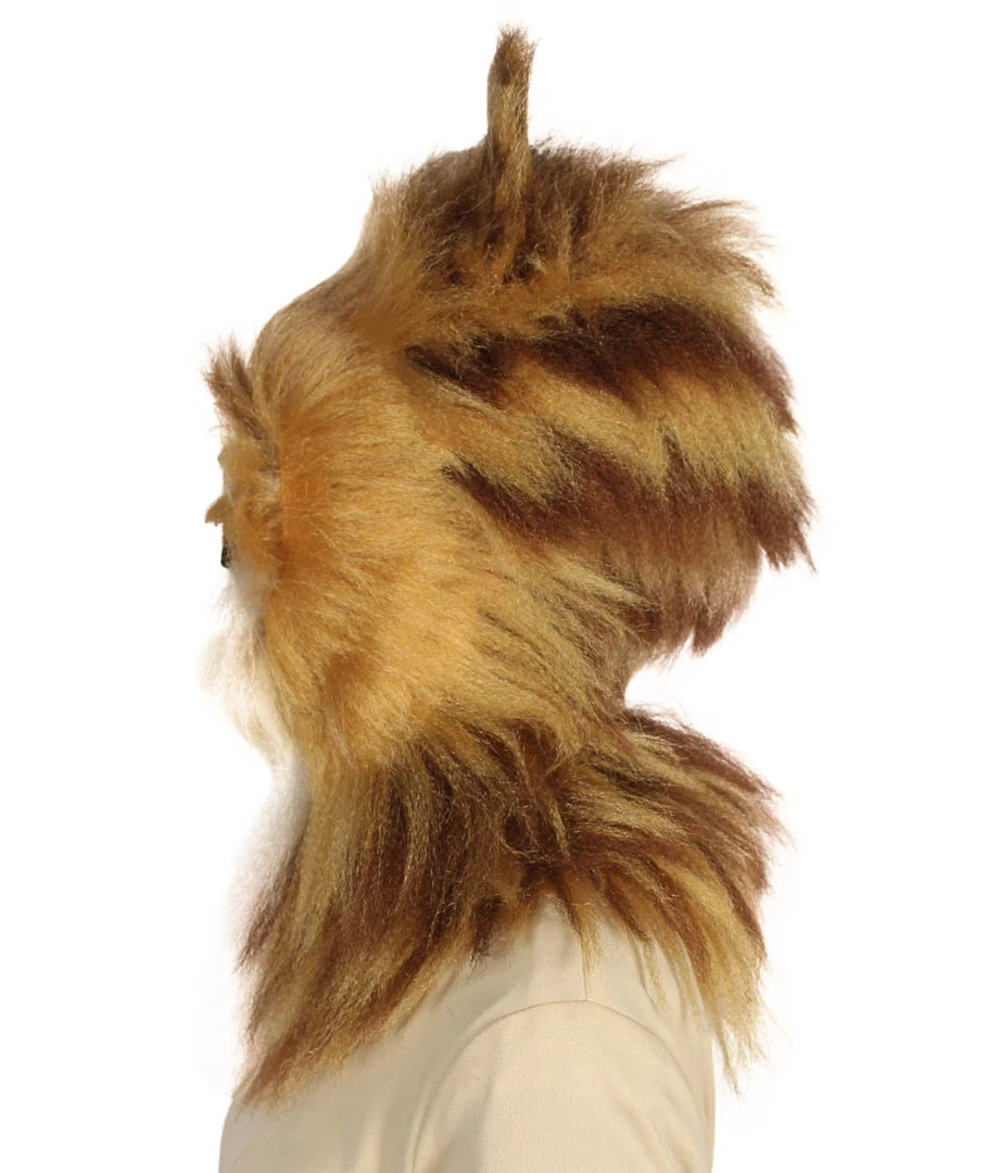 HPO Furry Fox Collection | Women's White And Blonde Straight Furry Cat Cosplay Wig & Mask | Premium Breathable Capless Cap