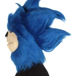 HPO Furry Game | Men's White And Blue Straight Long Furry Hedghog Costume Cosplay Wig | Premium Breathable Capless Cap