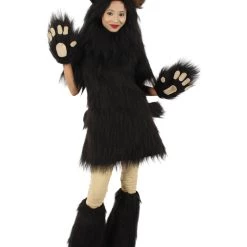 HPO Black Bear Costume With Boots And Paw Gloves - Long Synthetic Fibers Bundle