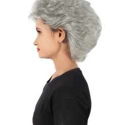 HPO Adult Women’s 80s American Sitcom Grandma Short Curly Grey Wig Men's