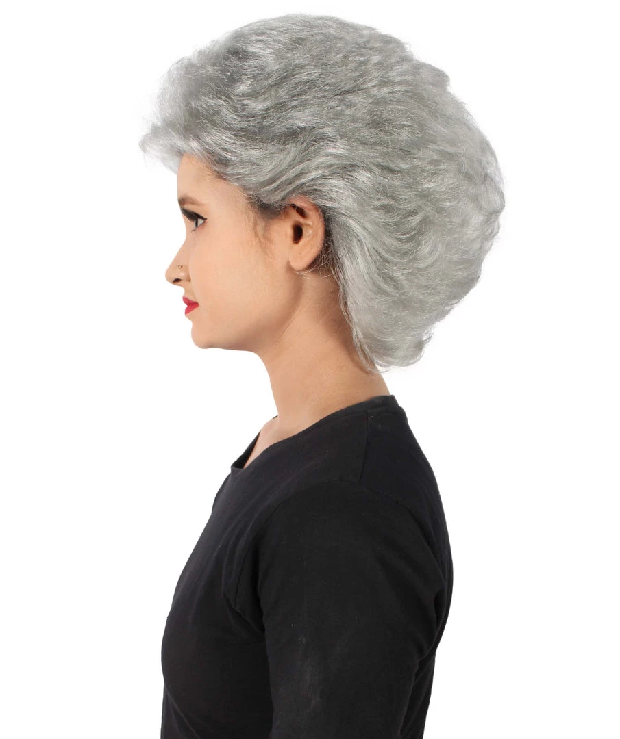 HPO Adult Women’s 80s American Sitcom Grandma Short Curly Grey Wig Men's