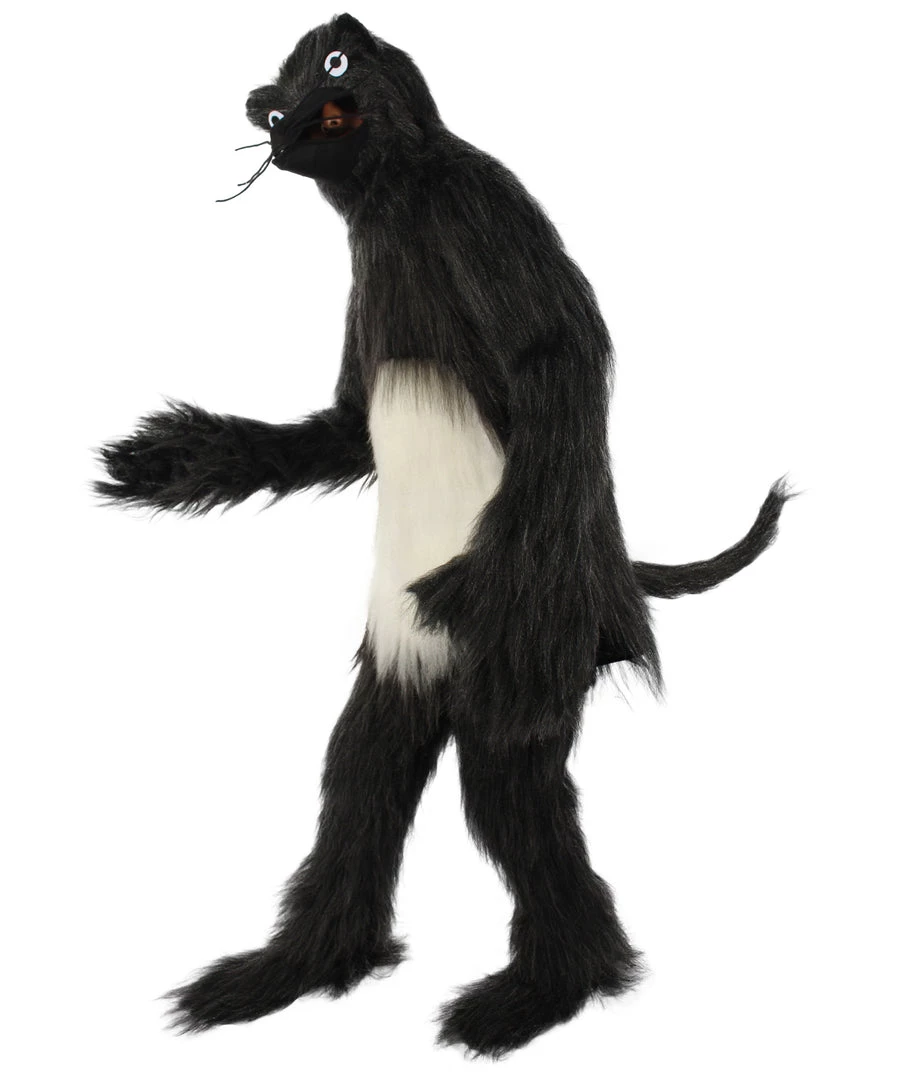 HPO White And Black Mouse Costume With Mask And Tail - Long Breathable Synthetic Fibers Bundle