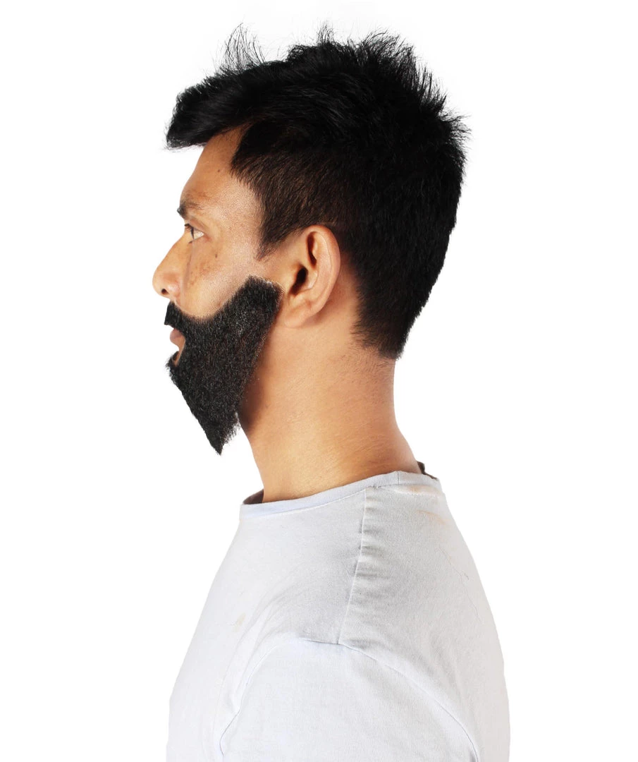 HPO Men's Synthetic Hair Black Beard Cosplay Facial Hair Multiple Color Options