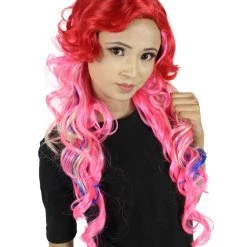 HPO Men's Red-Pink Womens Wig | Character Cosplay Halloween Wig | Premium Breathable Capless Cap