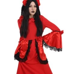 HPO Adult Women's Day Of The Dead Bride Costume | Red Cosplay Costume