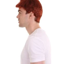 HPO Men's Men Fancy Dark Auburn Wig | Cosplay Halloween Wig | Premium Breathable Capless Cap
