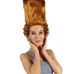 HPO Womens Colonial Historical Curly Wigs | Auburn Cosplay Wig | Premium Breathable Capless Cap Women's