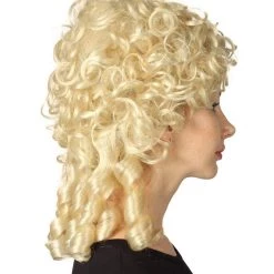 HPO Womens Colonial Lady Wig | Blonde Curly Historical Wigs | Premium Breathable Capless Cap Women's