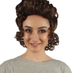 HPO Women's Colonial Historical Wigs | Dark Brown Cosplay Wigs | Premium Breathable Capless Cap