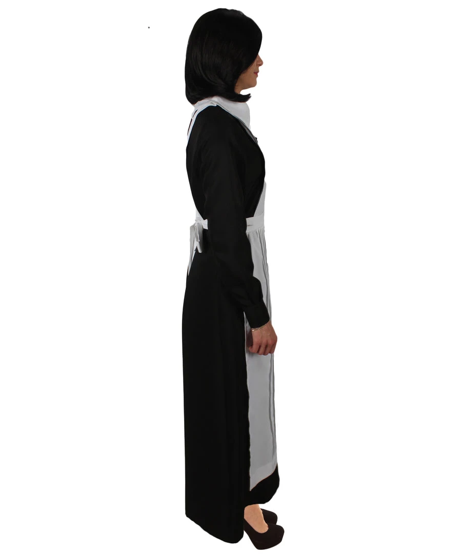 HPO Adult Women’s 55” Long Black And White Anime Movie Maid Costume