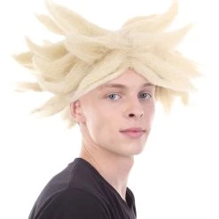 HPO Anime Spike Wig | Blonde TV/Movie Wigs | Premium Breathable Capless Cap