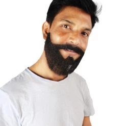 HPO Men's Synthetic Hair Black Beard Cosplay Facial Hair Multiple Color Options