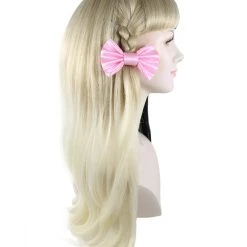 HPO Adult Womens Wig W/ Light Pink Bows | Black & Blonde Celebrity Wig | Premium Breathable Capless Cap Men's