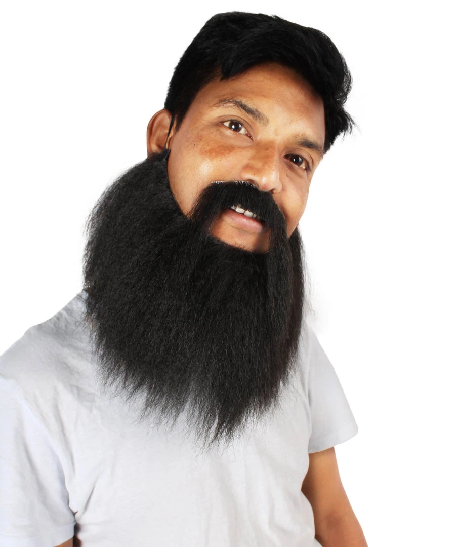 HPO Men's Synthetic Hair Long Beard Cosplay Facial Hair Multiple Color Options