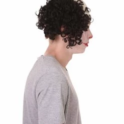 HPO Half Bald Head Curly Men Wig Collection | Premium Breathable Capless Cap Men's