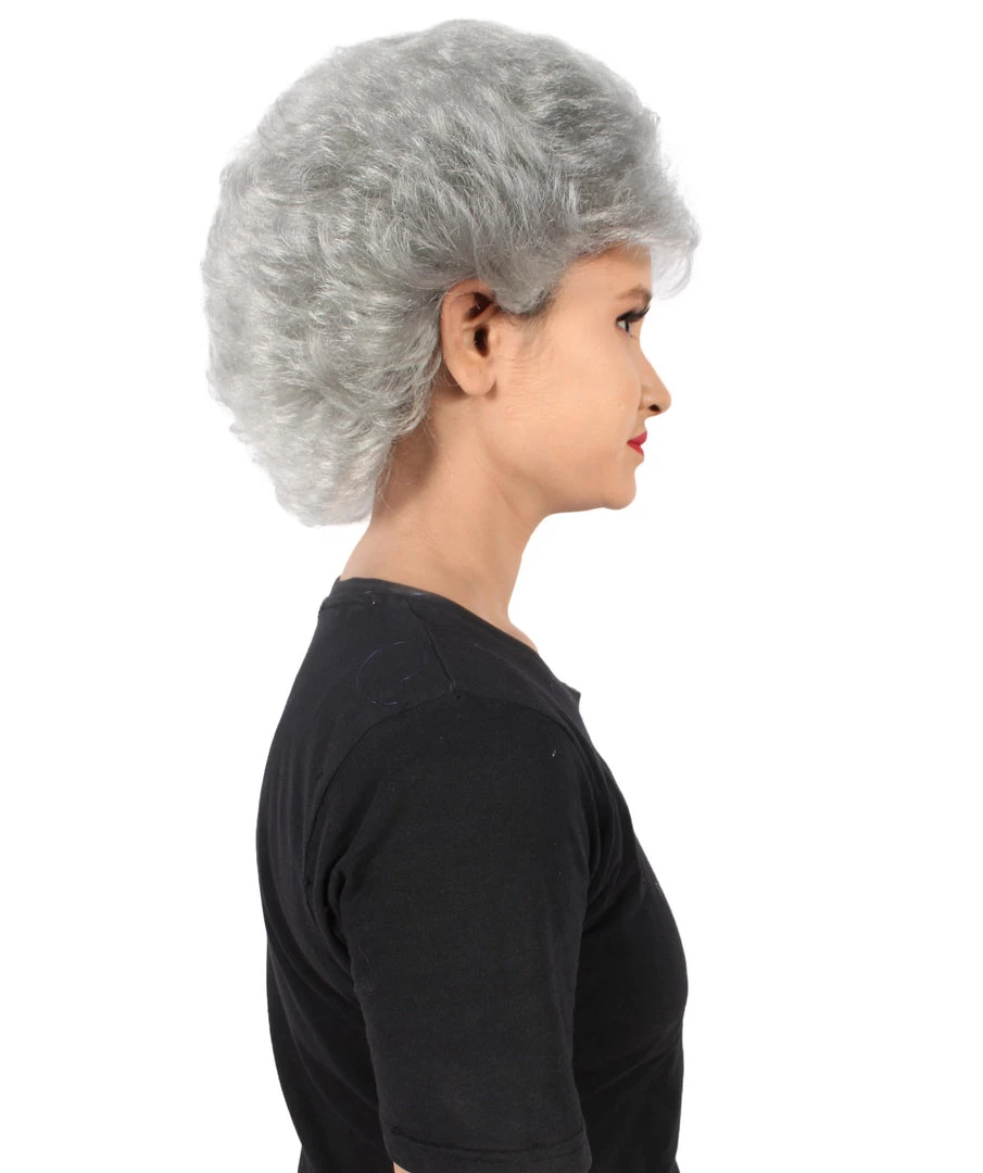 HPO Adult Women’s 80s American Sitcom Grandma Short Curly Grey Wig Men's
