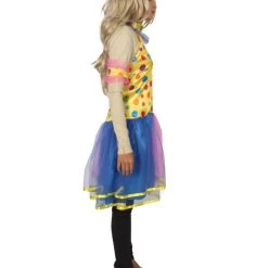 HPO Adult Women's Circus Clown Party Dress Costume | Multi Color Cosplay Costume