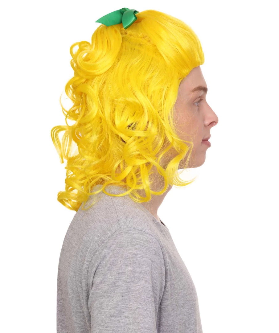 HPO Ugly Sister Women's Fairytale Wig | Yellow Halloween Wig | Premium Breathable Capless Cap