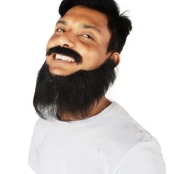 HPO Men's Synthetic Hair Long Beard Cosplay Facial Hair Multiple Color Options