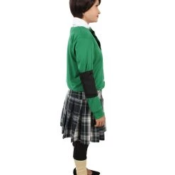 HPO Adult Women's Korean Zombie Bloodstain School Uniform & Green Sweater | Multiple Size Options