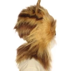 HPO Furry Fox Collection | Women's White And Blonde Straight Furry Cat Cosplay Wig & Mask | Premium Breathable Capless Cap