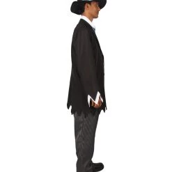 HPO Adult Men's Gothic Zombie Scary Costume | Black Halloween Costume