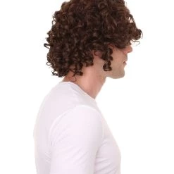 HPO Singer Mens Brown Wig Eurovision Song Contest 2018 | Celebrity Wigs | Premium Breathable Capless Cap