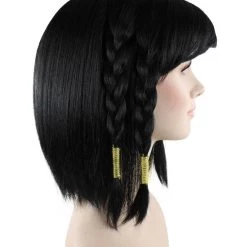 HPO Game Captain Womens Wig | Short Black Cosplay Wig | Premium Breathable Capless Cap