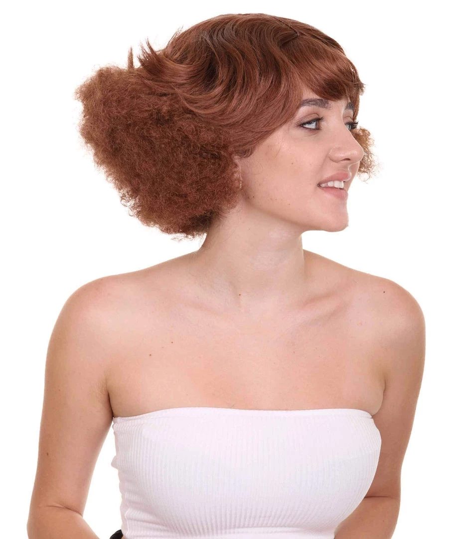 HPO Women's 1920's Hollywood Starlet Womens Wig | Brown Vintage Wig | Premium Breathable Capless Cap