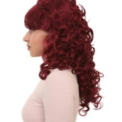 HPO Silver Screen Sensation Womens Red Adult Wig | Movie Character Cosplay Halloween Wig | Premium Breathable Capless Cap