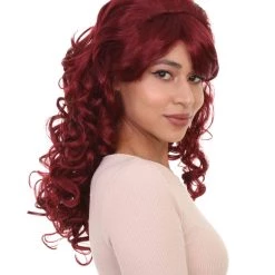 HPO Silver Screen Sensation Womens Red Adult Wig | Movie Character Cosplay Halloween Wig | Premium Breathable Capless Cap