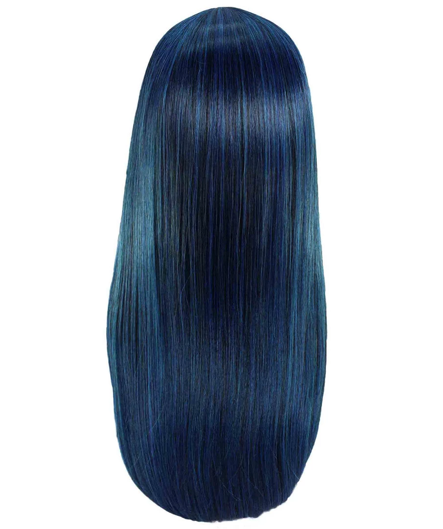 BC Adult Women's Dark Blue Color Straight Medium Length Trendy Wig