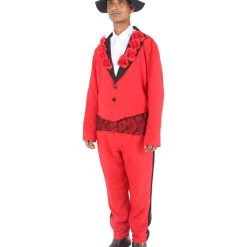 HPO Adult Men's Day Of The Dead Senor Horror Costume | Red Halloween Costume