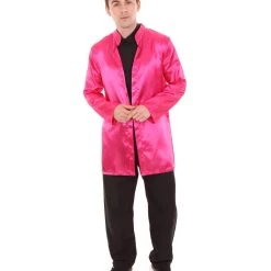 HPO Adult Men's Chinese Traditional Martial Arts Kung Fu Costume | Fuchsia Cosplay Costume