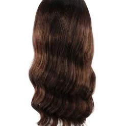 BC Women's Dark Brown Color Wavy Medium Length Trendy Earth Princess Wig