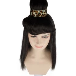 HPO Cavewoman Wig | Long Black Halloween Womens Wig | Premium Breathable Capless Cap