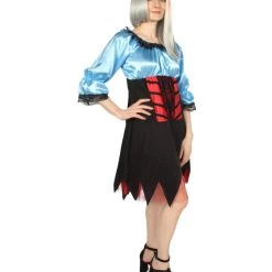 HPO Adult Women's Sexy Pirate Costume | Lt Blue Cosplay Costume