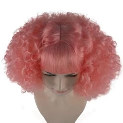 HPO Women's Short Pink Cute Curly Wavy Wig | Party Ready Fancy Cosplay Halloween Wig | Premium Breathable Capless Cap