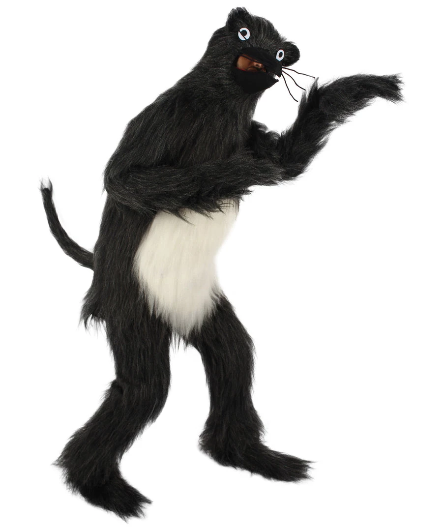 HPO White And Black Mouse Costume With Mask And Tail - Long Breathable Synthetic Fibers Bundle