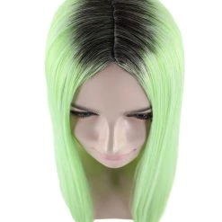 HPO Celebrity Womens Wig | Ombre Green Long Wig | Premium Breathable Capless Cap Men's
