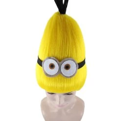 HPO Animation Yellow Unisex Wig | Yellow Tall Cartoon Film Series Wig | Premium Breathable Capless Cap Kids