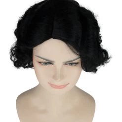HPO Womens Ritzy Wig | Black Short Curly TV/Movie Wig | Premium Breathable Capless Cap Men's