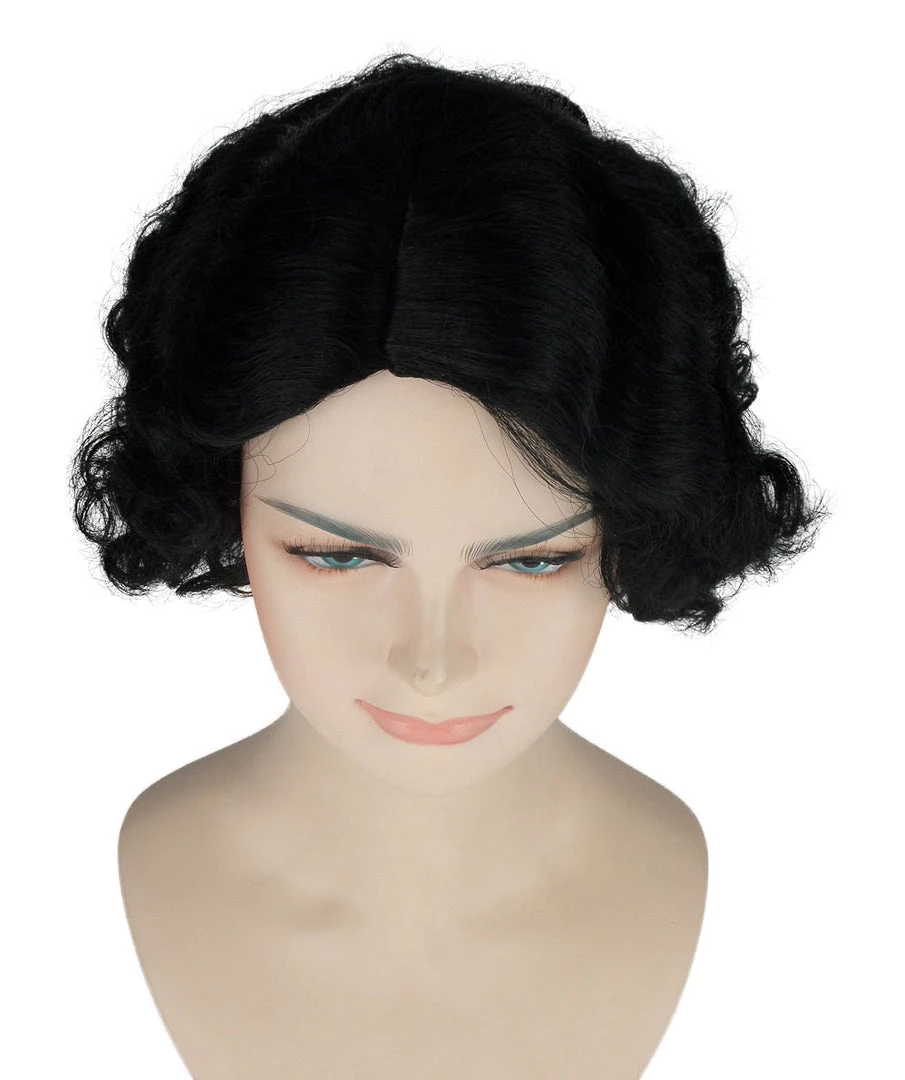 HPO Womens Ritzy Wig | Black Short Curly TV/Movie Wig | Premium Breathable Capless Cap Men's