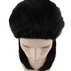 HPO 80s Black Mullet Mens Wig | Long Celebrity Halloween Wig | Premium Breathable Capless Cap Men's