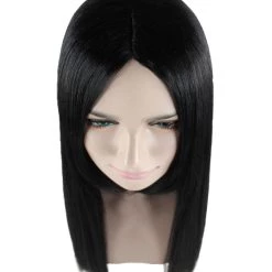 HPO Men's Black Long Straight Womens Wig | Long Straight Cosplay Halloween Wig | Premium Breathable Capless Cap