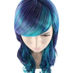 HPO Blended Two-Tone Long Wavy Womens Wig | Long Curly Cosplay Halloween Wig | Premium Breathable Capless Cap