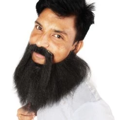 HPO Men's Synthetic Hair Long Beard Cosplay Facial Hair Multiple Color Options